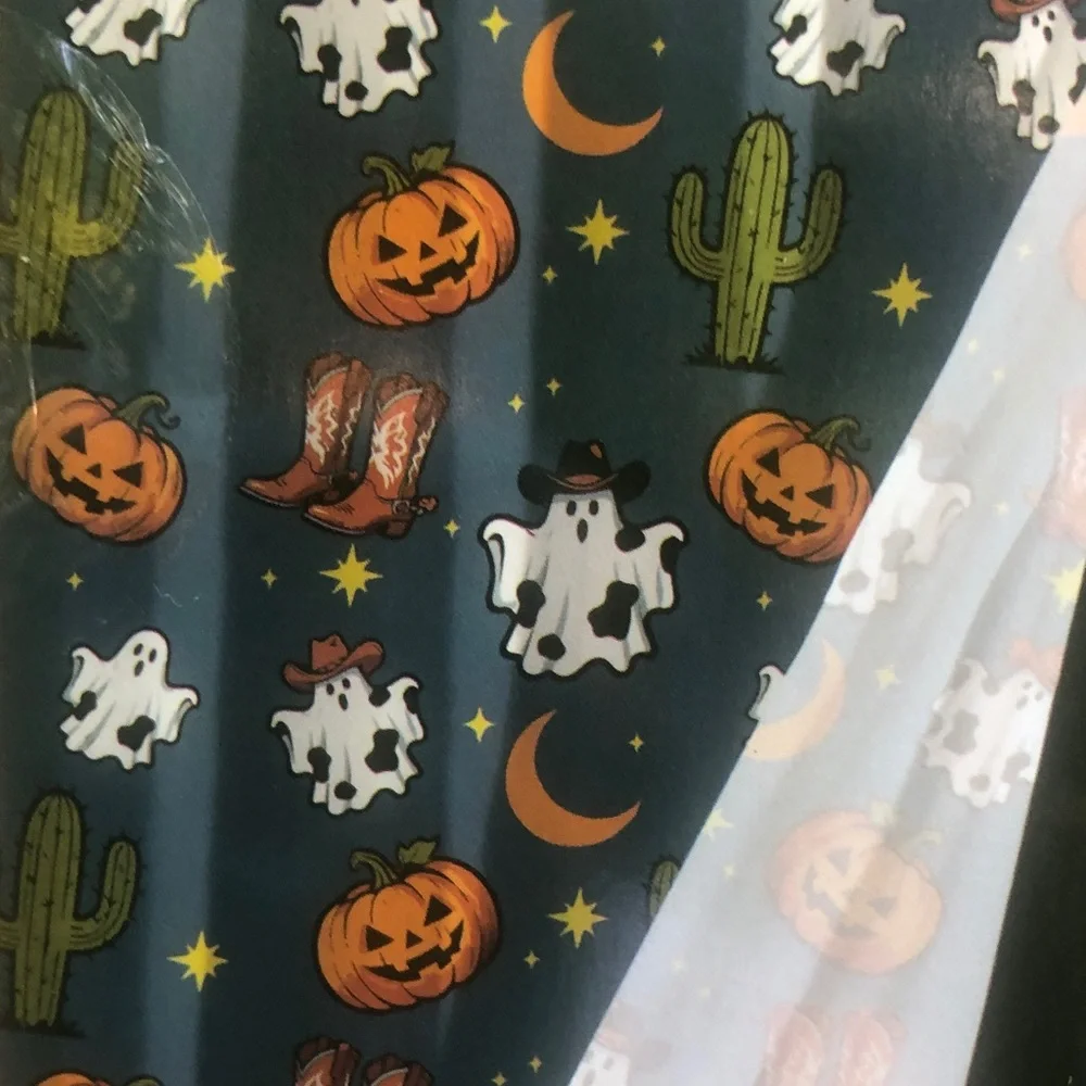 NWT Fall Wrangler Shower Curtain Set - Pumpkins, Cactus, Boots, and Ghosts